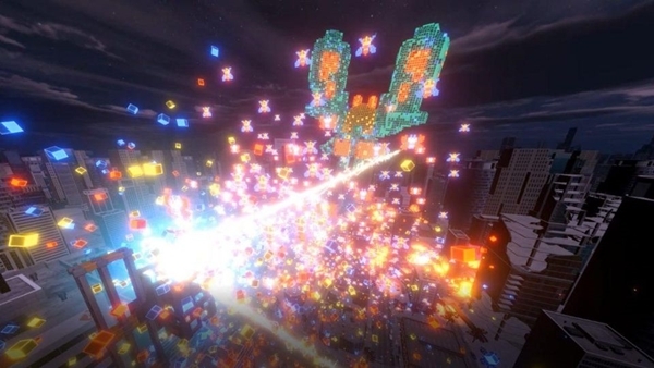 갤러그 피버는 거대 보스와의 전투가 즐거운 VR 슈팅 게임이다.