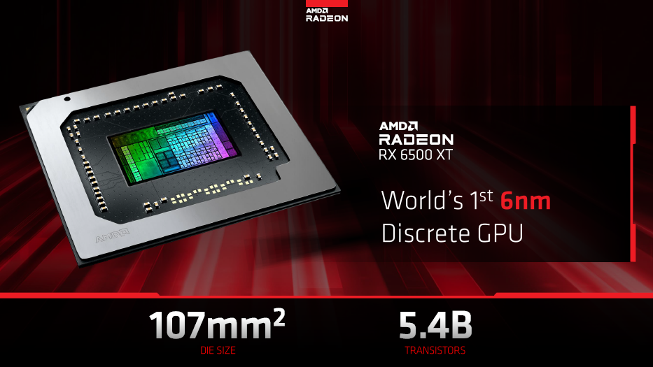 AMD 라데온 RX 6500 XT는 세계 최초로 6nm 공정으로 만들어진 게이밍 그래픽카드다.
